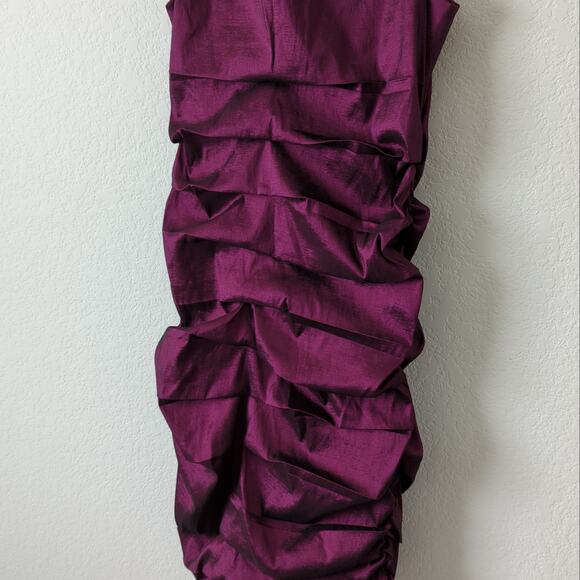 melonie Womens Formal Dress Fushia Small Ruching Bodycon Party Cocktail Event - Picture 3 of 8